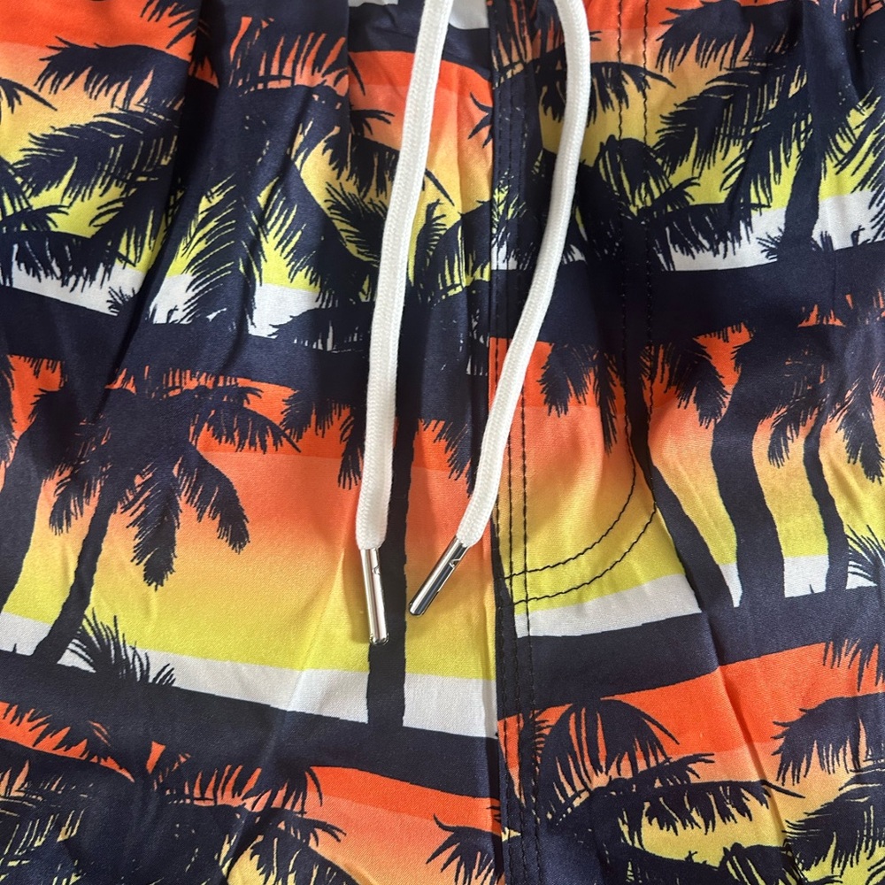 Sunset Palm Tree Swim Trunks - Picture 2 of 5